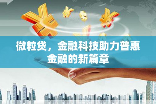 静海微粒贷，金融科技助力普惠金融的新篇章