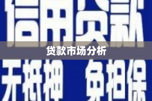 静海贷款市场分析