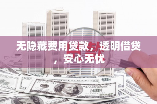 静海无隐藏费用贷款，透明借贷，安心无忧