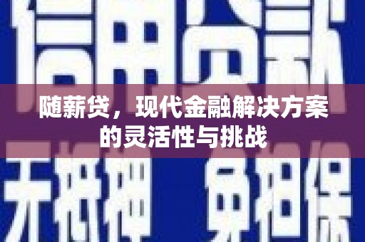 静海随薪贷，现代金融解决方案的灵活性与挑战