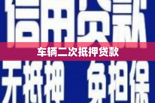 静海车辆二次抵押贷款