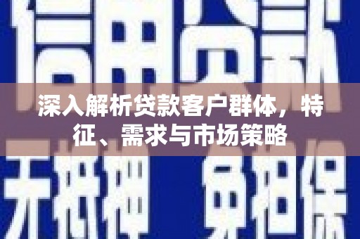 静海深入解析贷款客户群体，特征、需求与市场策略