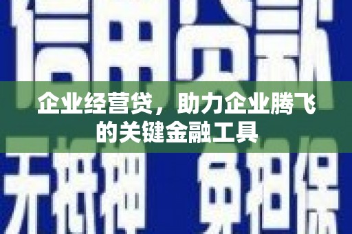 静海企业经营贷，助力企业腾飞的关键金融工具