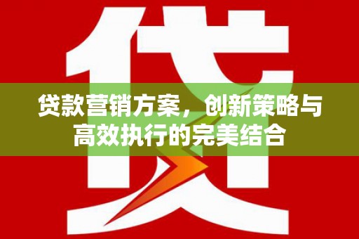 静海贷款营销方案，创新策略与高效执行的完美结合