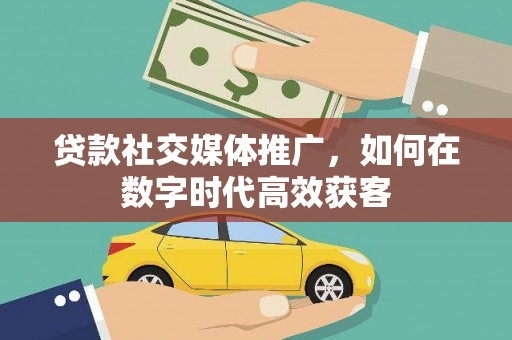 静海贷款社交媒体推广，如何在数字时代高效获客