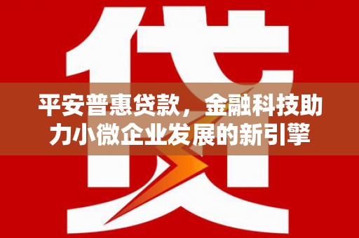 静海平安普惠贷款，金融科技助力小微企业发展的新引擎
