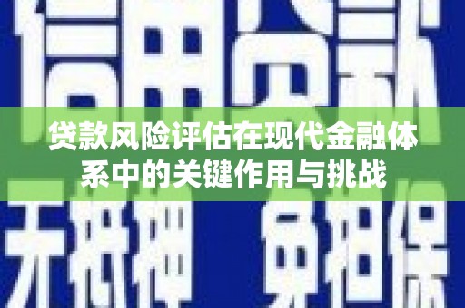 静海贷款风险评估在现代金融体系中的关键作用与挑战