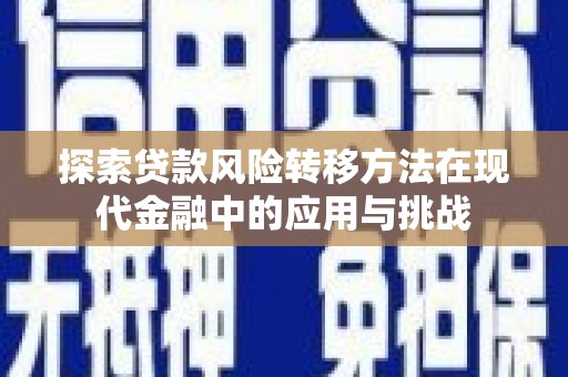 静海探索贷款风险转移方法在现代金融中的应用与挑战