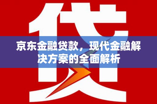 静海京东金融贷款，现代金融解决方案的全面解析