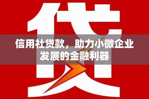 静海信用社贷款，助力小微企业发展的金融利器