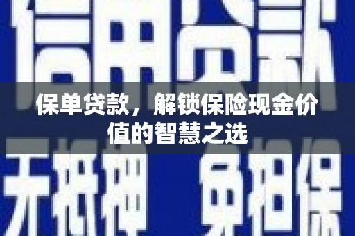 静海保单贷款，解锁保险现金价值的智慧之选