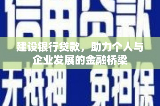 静海建设银行贷款，助力个人与企业发展的金融桥梁
