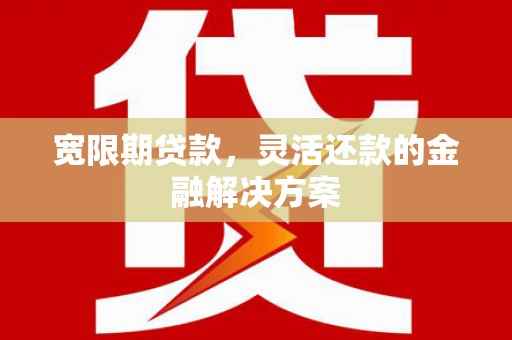 静海宽限期贷款，灵活还款的金融解决方案