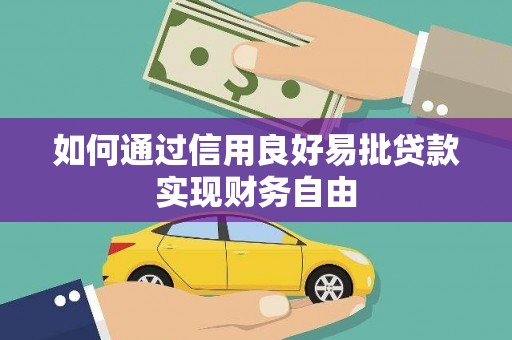 静海如何通过信用良好易批贷款实现财务自由