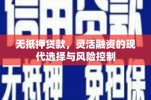 静海无抵押贷款，灵活融资的现代选择与风险控制