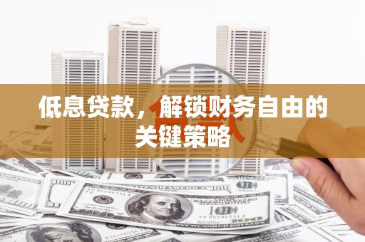 静海低息贷款，解锁财务自由的关键策略
