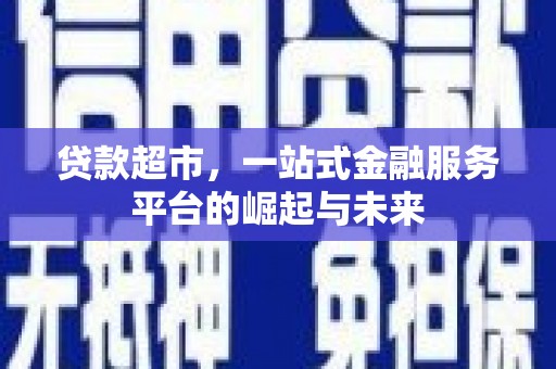 静海贷款超市，一站式金融服务平台的崛起与未来