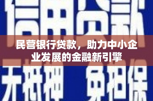 静海民营银行贷款，助力中小企业发展的金融新引擎