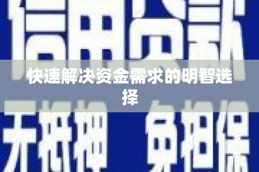 静海快速解决资金需求的明智选择