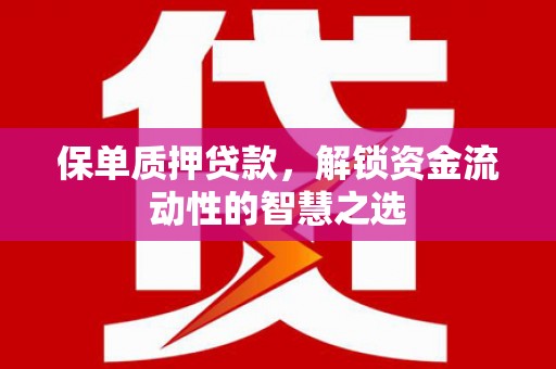 静海保单质押贷款，解锁资金流动性的智慧之选