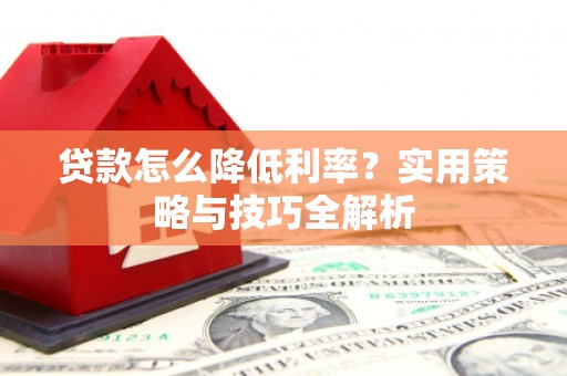 静海贷款怎么降低利率？实用策略与技巧全解析
